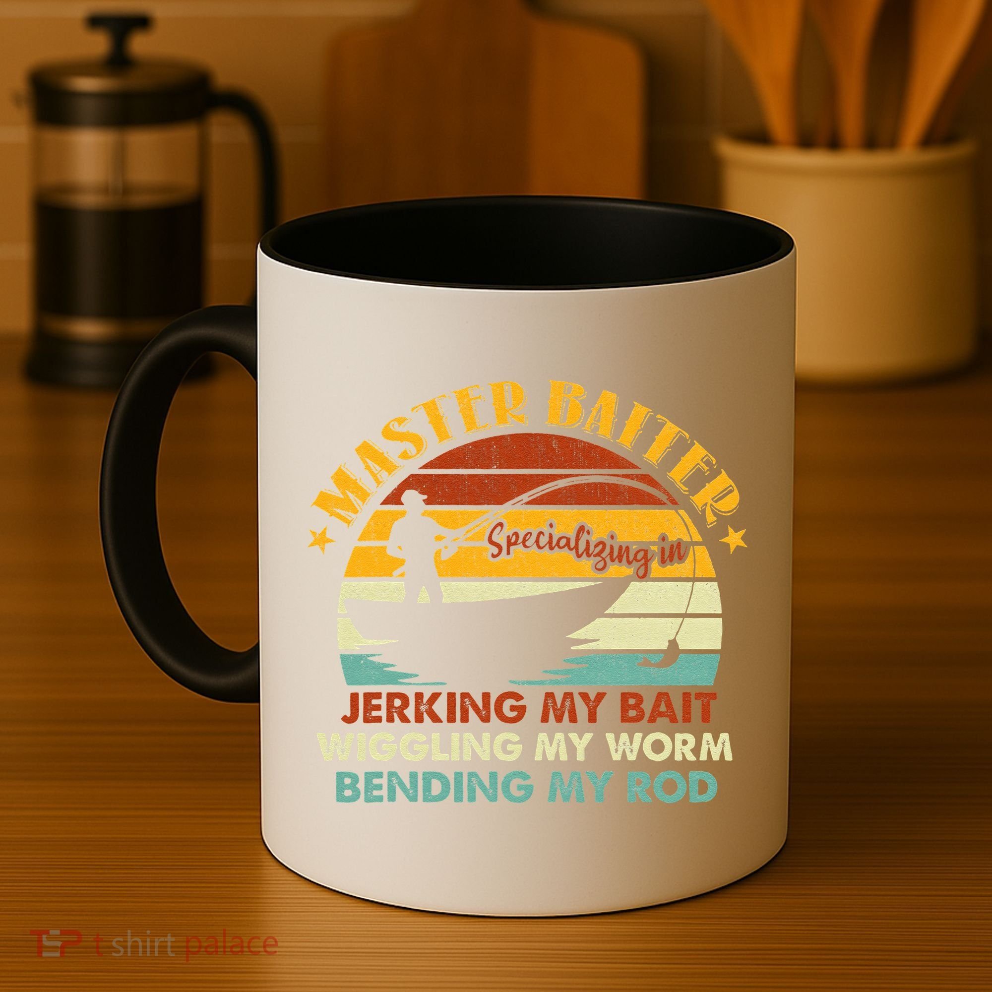 Master Baiter Specializing In Jerking My Bait Funny Fishing Coffee Mug