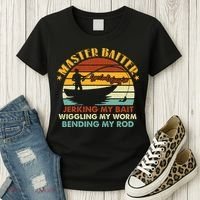 Master Baiter Specializing In Jerking My Bait Funny Fishing Women's T-Shirt thumb 3
