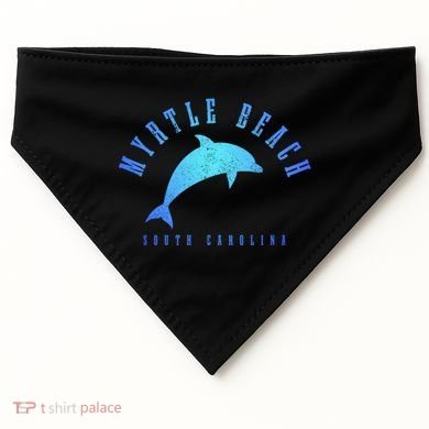 Myrtle Beach South Carolina Vintage Dolphin Vacation Gift USA-Made Doggie Bandana