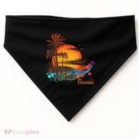 Maui-Hawaii Beach Summer Palm Trees Sunset USA-Made Doggie Bandana thumb 0