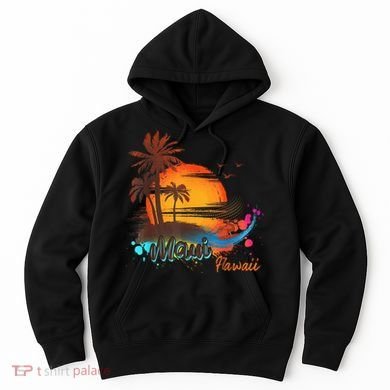Maui-Hawaii Beach Summer Palm Trees Sunset Hoodie