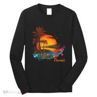 Maui-Hawaii Beach Summer Palm Trees Sunset Long Sleeve Shirt thumb 0