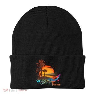Maui-Hawaii Beach Summer Palm Trees Sunset Beanie