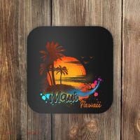 Maui-Hawaii Beach Summer Palm Trees Sunset Coaster thumb 0