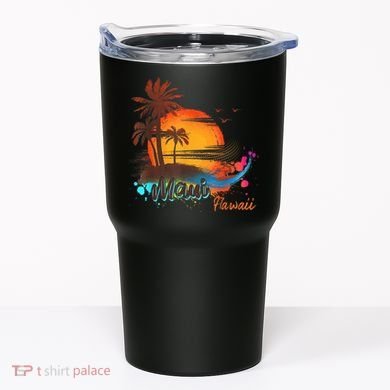 Maui-Hawaii Beach Summer Palm Trees Sunset Tumbler