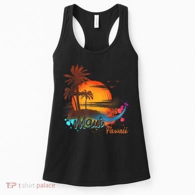 Maui-Hawaii Beach Summer Palm Trees Sunset Women's Tank Top
