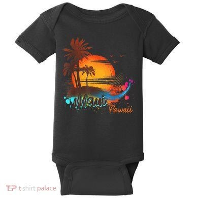 Maui-Hawaii Beach Summer Palm Trees Sunset Baby Bodysuit