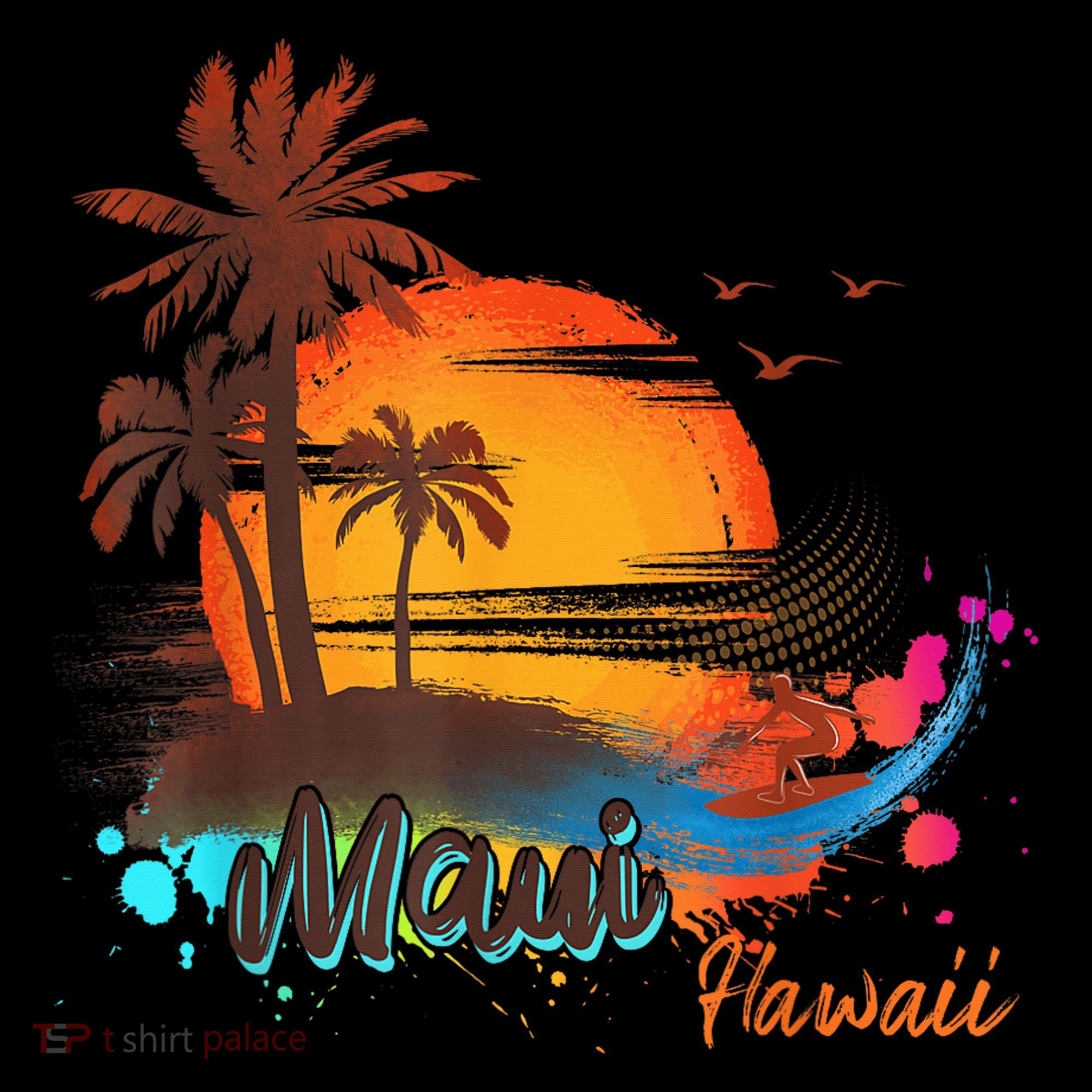 Maui-Hawaii Beach Summer Palm Trees Sunset Baby Bodysuit