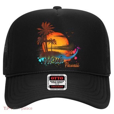 Maui-Hawaii Beach Summer Palm Trees Sunset Hat