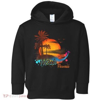 Maui-Hawaii Beach Summer Palm Trees Sunset Toddler Hoodie