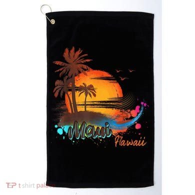 Maui-Hawaii Beach Summer Palm Trees Sunset Golf Towel