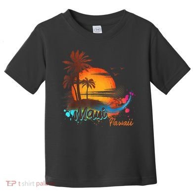 Maui-Hawaii Beach Summer Palm Trees Sunset Toddler T-Shirt