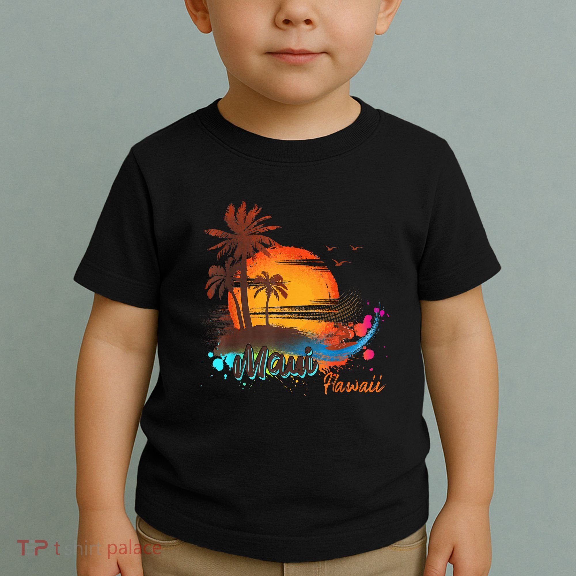 Maui-Hawaii Beach Summer Palm Trees Sunset Toddler T-Shirt