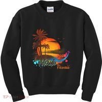 Maui-Hawaii Beach Summer Palm Trees Sunset Kids Sweatshirt thumb 0