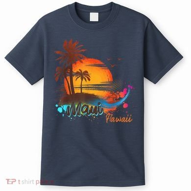 Maui-Hawaii Beach Summer Palm Trees Sunset T-Shirt