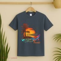 Maui-Hawaii Beach Summer Palm Trees Sunset T-Shirt thumb 2