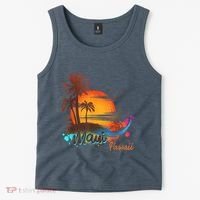 Maui-Hawaii Beach Summer Palm Trees Sunset Tank Top thumb 2