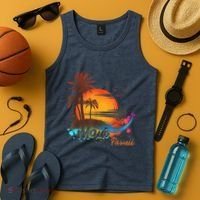 Maui-Hawaii Beach Summer Palm Trees Sunset Tank Top thumb 4