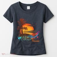Maui-Hawaii Beach Summer Palm Trees Sunset Women's T-Shirt thumb 0