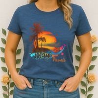 Maui-Hawaii Beach Summer Palm Trees Sunset Women's T-Shirt thumb 2