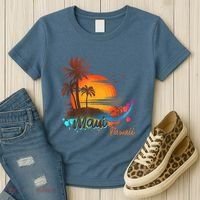 Maui-Hawaii Beach Summer Palm Trees Sunset Women's T-Shirt thumb 3