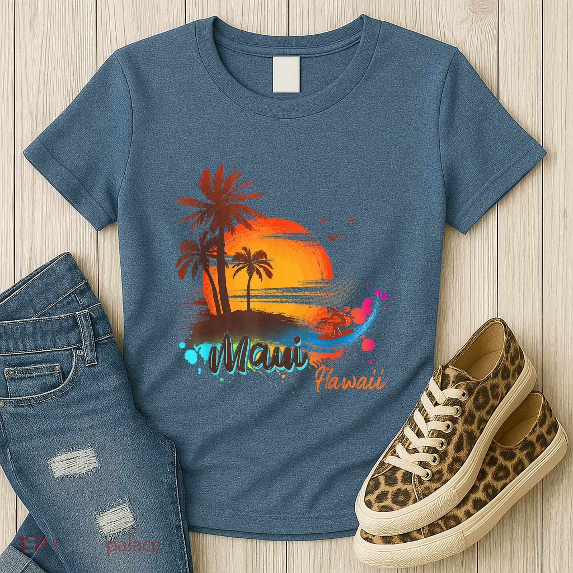 Maui-Hawaii Beach Summer Palm Trees Sunset Women's T-Shirt