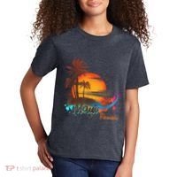 Maui-Hawaii Beach Summer Palm Trees Sunset Kids T-Shirt thumb 2