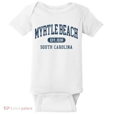 Myrtle Beach South Carolina Established Souvenir Baby Bodysuit