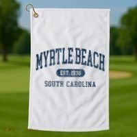 Myrtle Beach South Carolina Established Souvenir Golf Towel thumb 1