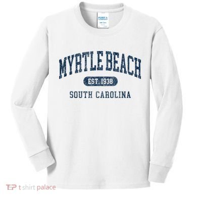 Myrtle Beach South Carolina Established Souvenir Kids Long Sleeve Shirt