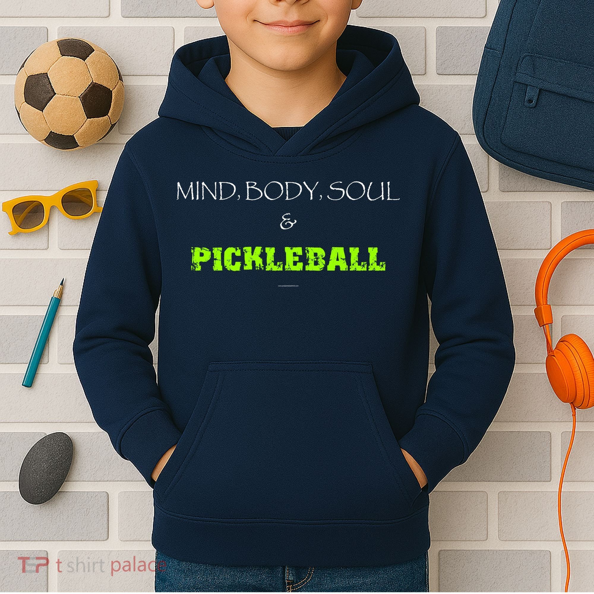 Mind Body Soul Pickleball Kids Hoodie
