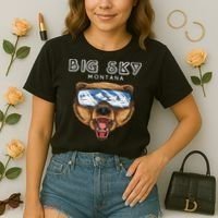Montana Big Sky Usa Grizzly Ski Comfort Colors Boxy T-Shirt thumb 2