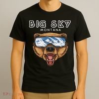 Montana Big Sky Usa Grizzly Ski T-Shirt thumb 3