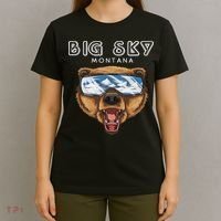 Montana Big Sky Usa Grizzly Ski T-Shirt thumb 4