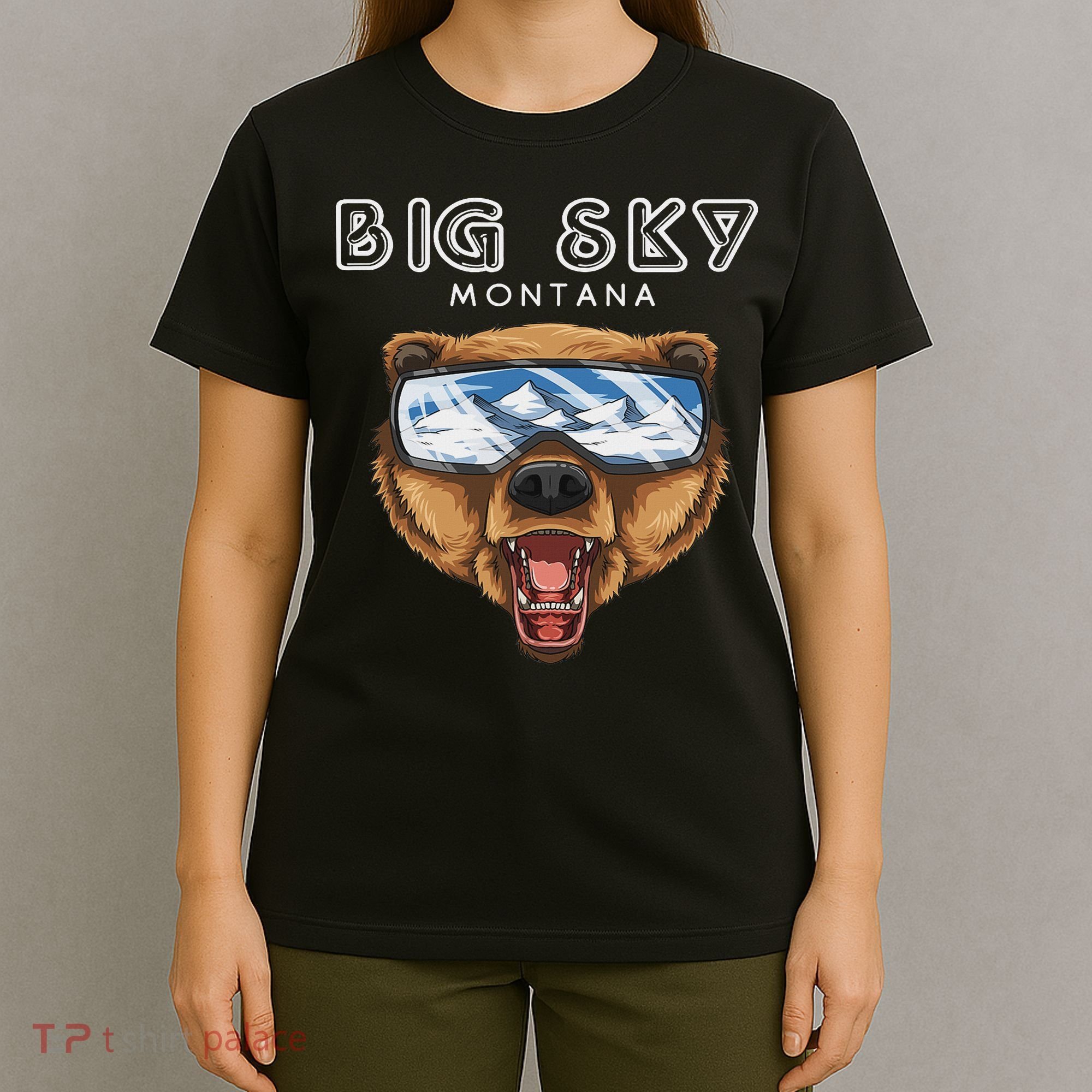 Montana Big Sky Usa Grizzly Ski T-Shirt