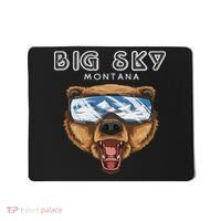 Montana Big Sky Usa Grizzly Ski Mousepad thumb 0
