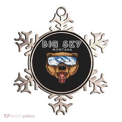 Montana Big Sky Usa Grizzly Ski Ornament