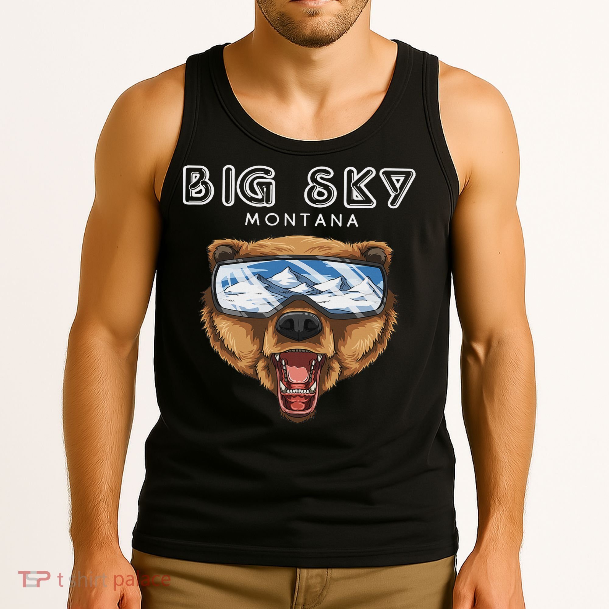 Montana Big Sky Usa Grizzly Ski Tank Top