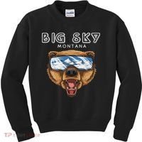 Montana Big Sky Usa Grizzly Ski Kids Sweatshirt thumb 0