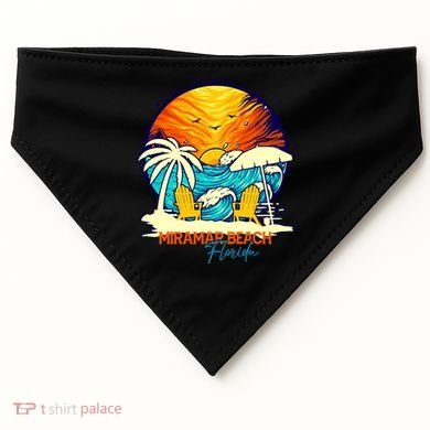 Miramar Beach Sunset Florida Vacation Couples Family Group Great Gift USA-Made Doggie Bandana