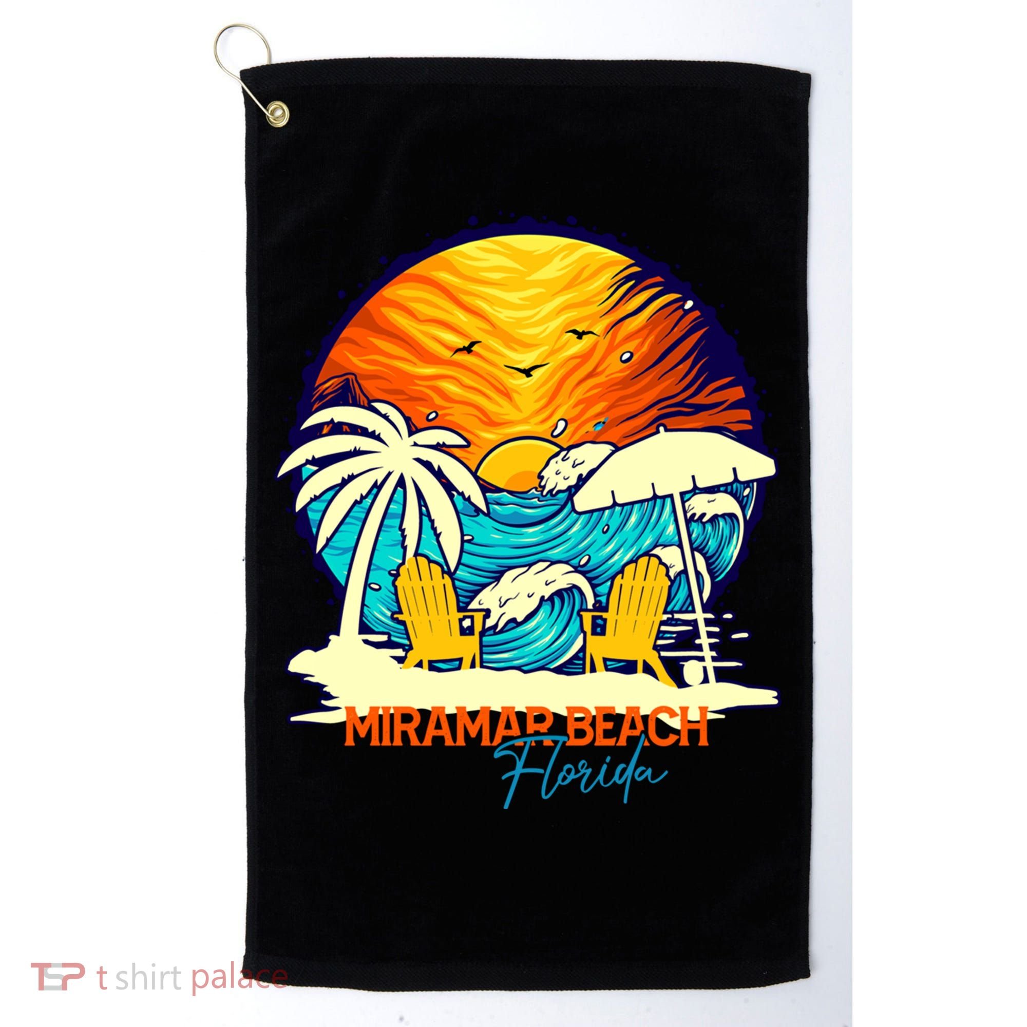 Miramar Beach Sunset Florida Vacation Couples Family Group Great Gift Golf Towel