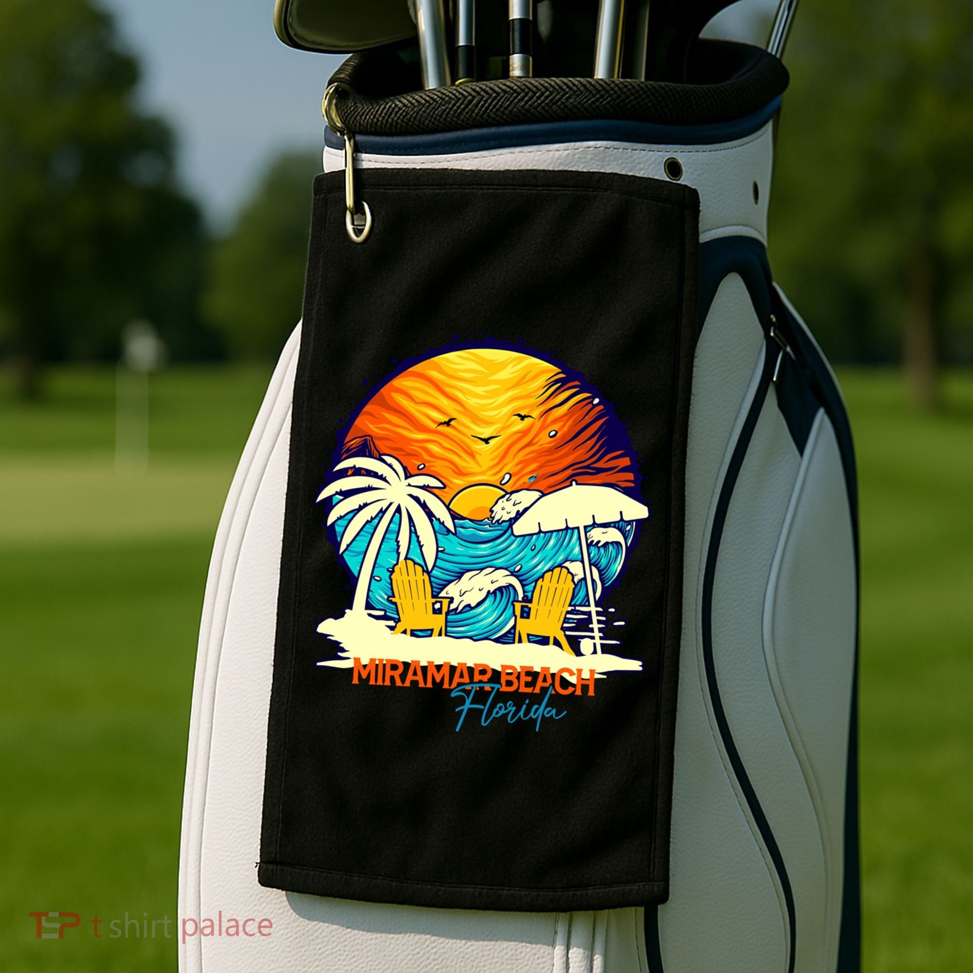 Miramar Beach Sunset Florida Vacation Couples Family Group Great Gift Golf Towel