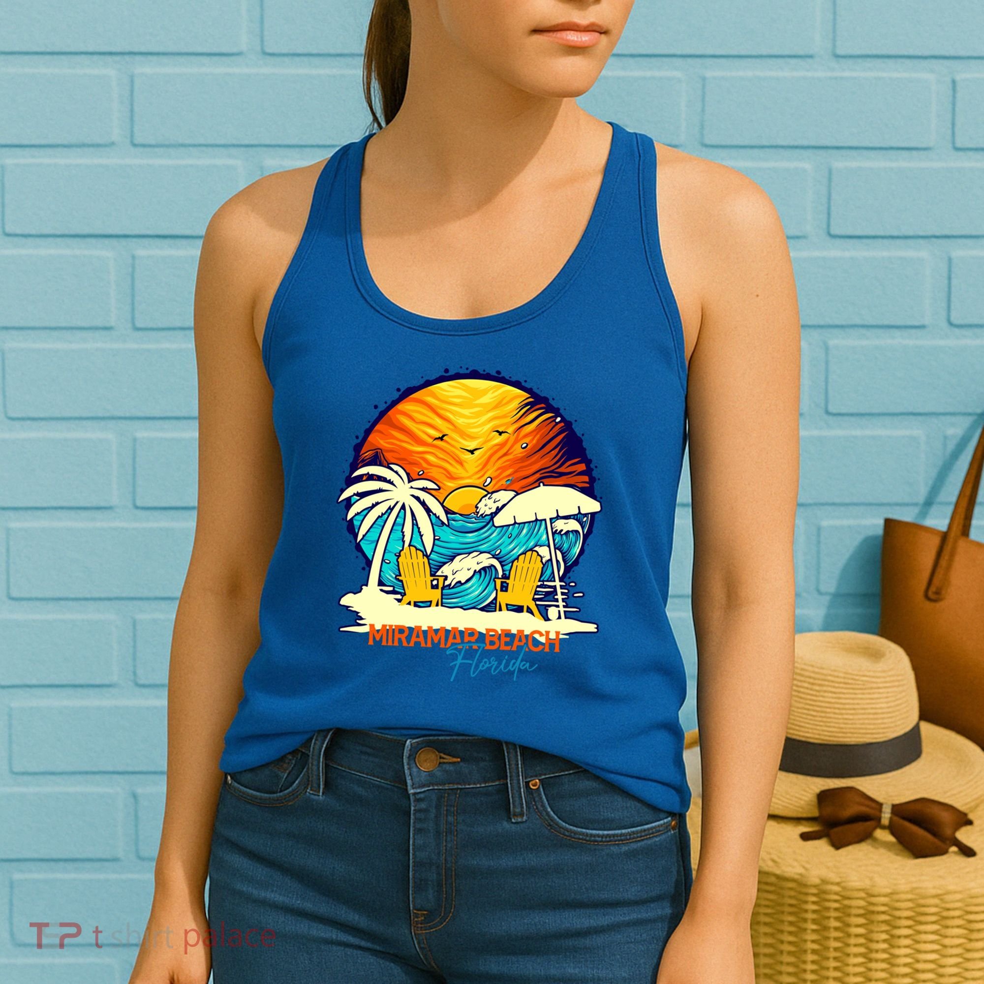 Miramar Beach Sunset Florida Vacation Couples Family Group Great Gift Women's Tank Top