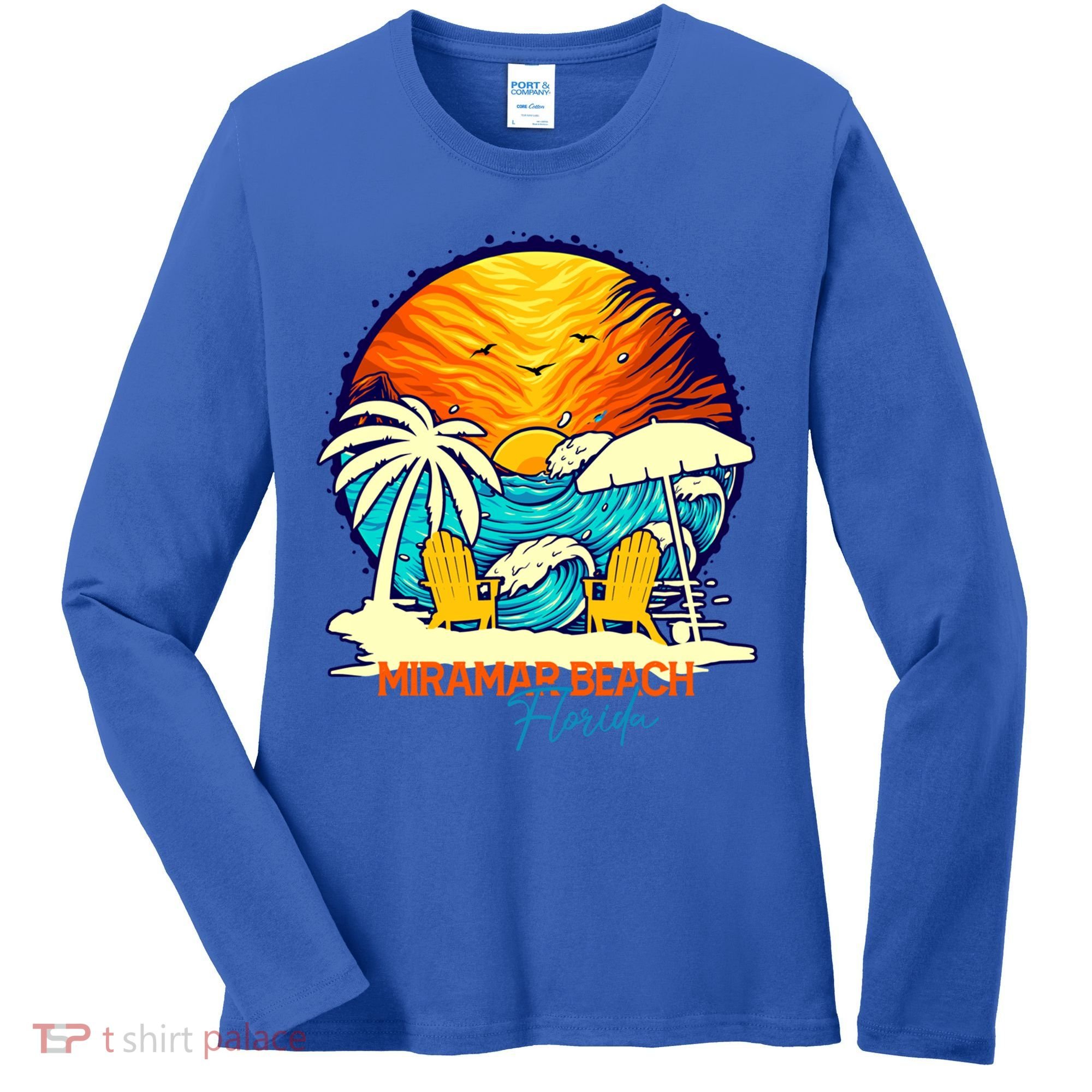 Miramar Beach Sunset Florida Vacation Couples Family Group Great Gift Women's Long Sleeve Shirt