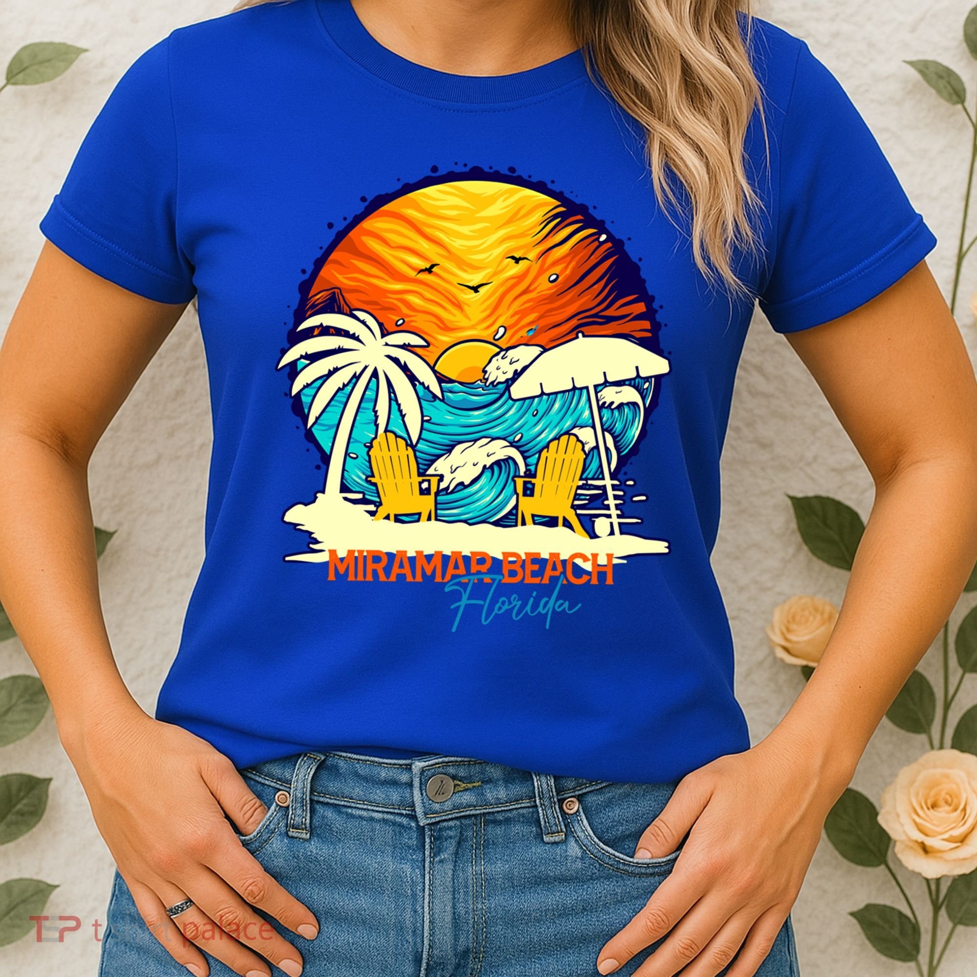Miramar Beach Sunset Florida Vacation Couples Family Group Great Gift Women's T-Shirt