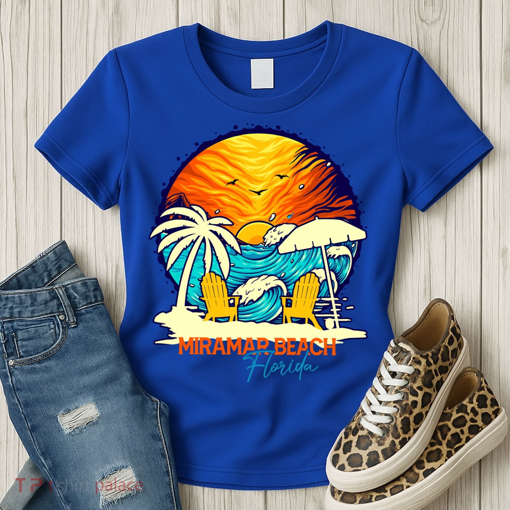 Miramar Beach Sunset Florida Vacation Couples Family Group Great Gift Women's T-Shirt