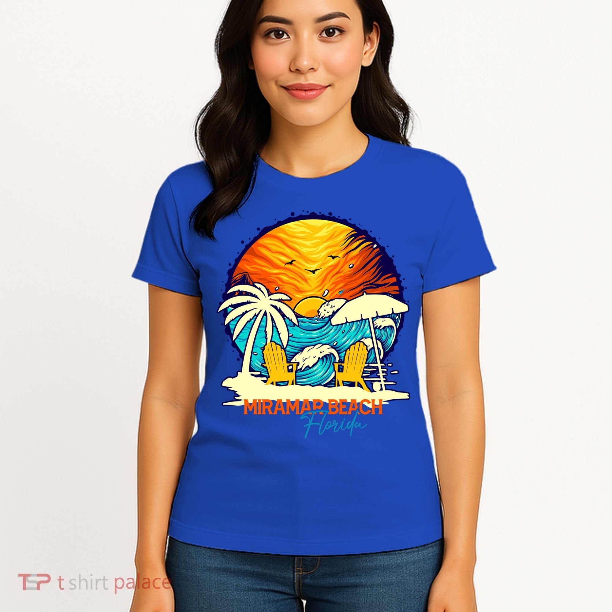 Miramar Beach Sunset Florida Vacation Couples Family Group Great Gift Women's T-Shirt