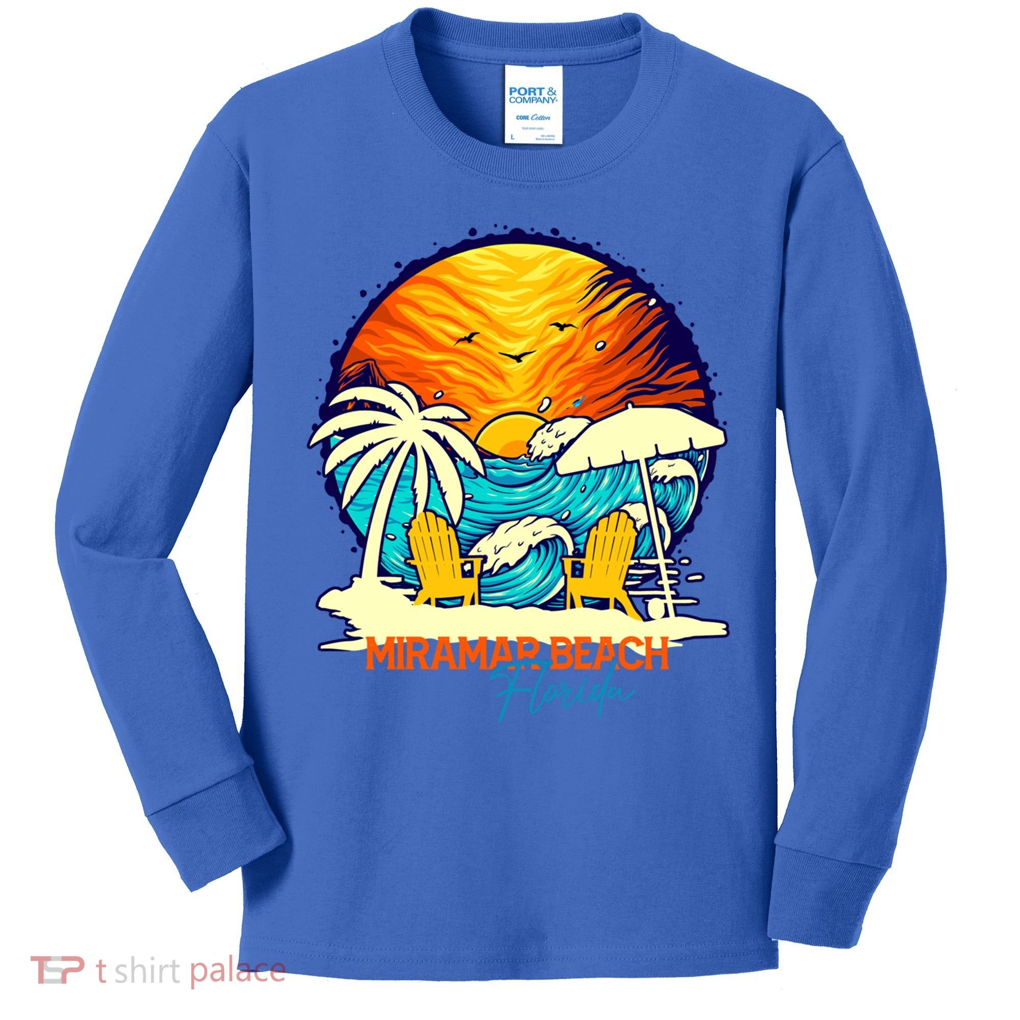 Miramar Beach Sunset Florida Vacation Couples Family Group Great Gift Kids Long Sleeve Shirt
