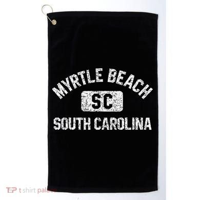 Myrtle Beach SC Gym Style Distressed White  Golf Towel