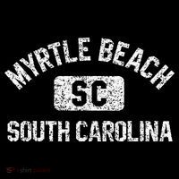 Myrtle Beach SC Gym Style Distressed White  Women's T-Shirt thumb 6